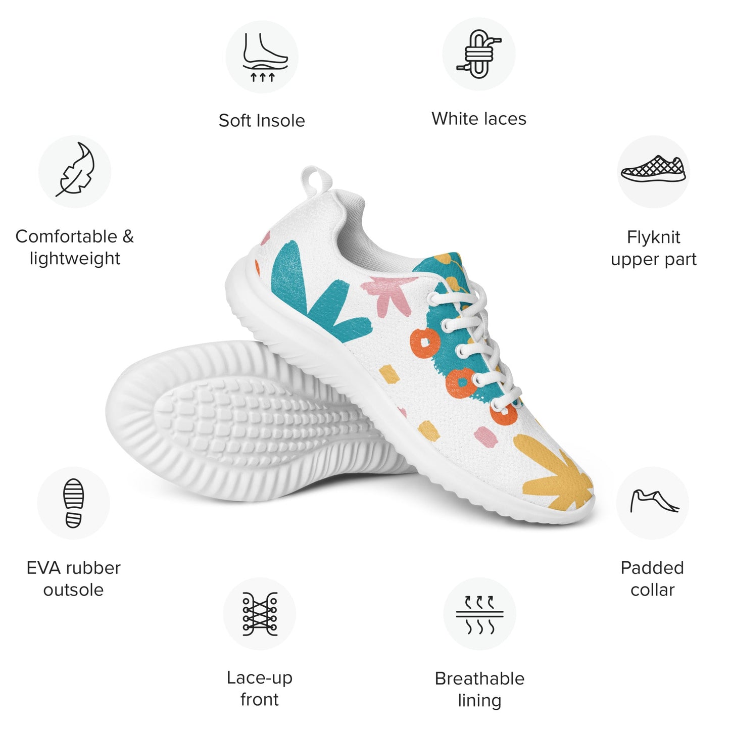 BOTANICAL PATTERN Girls Athletic Shoes - Sizes 5-12 - Premium Athletic Shoes from The Wishful Fish Kids - Just $61.00! Shop now at The Wishful Fish Kids