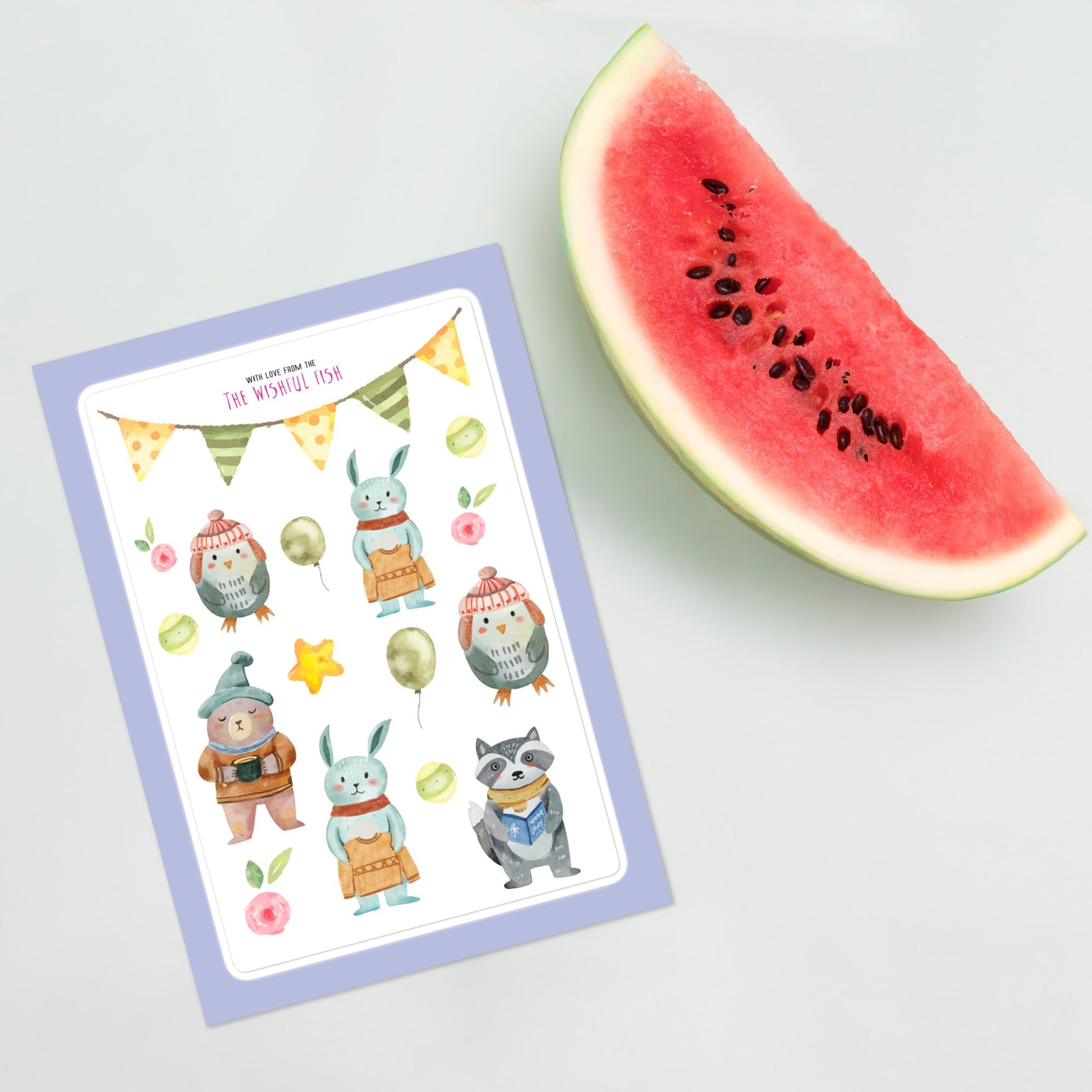 CUTE ANIMALS Sticker Sheet - Premium Stickers from The Wishful Fish Kids - Just $18.00! Shop now at The Wishful Fish Kids