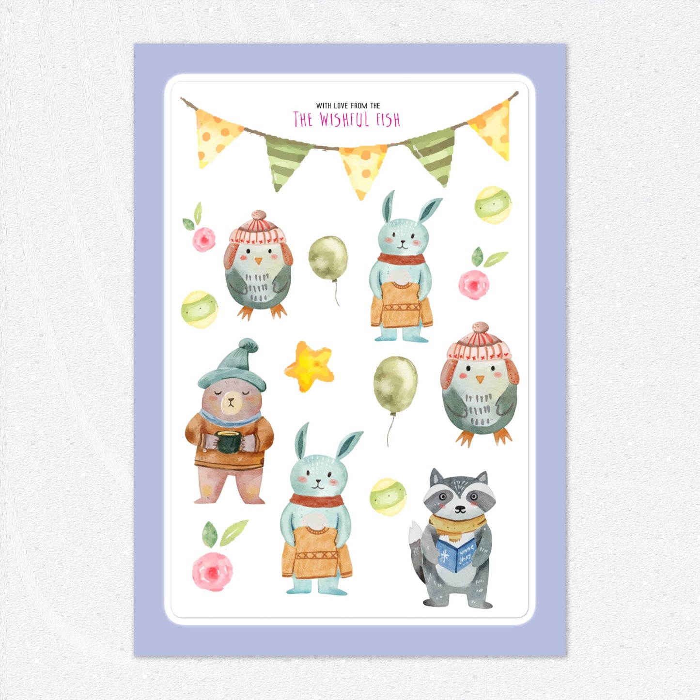 CUTE ANIMALS Sticker Sheet - Premium Stickers from The Wishful Fish Kids - Just $18.00! Shop now at The Wishful Fish Kids