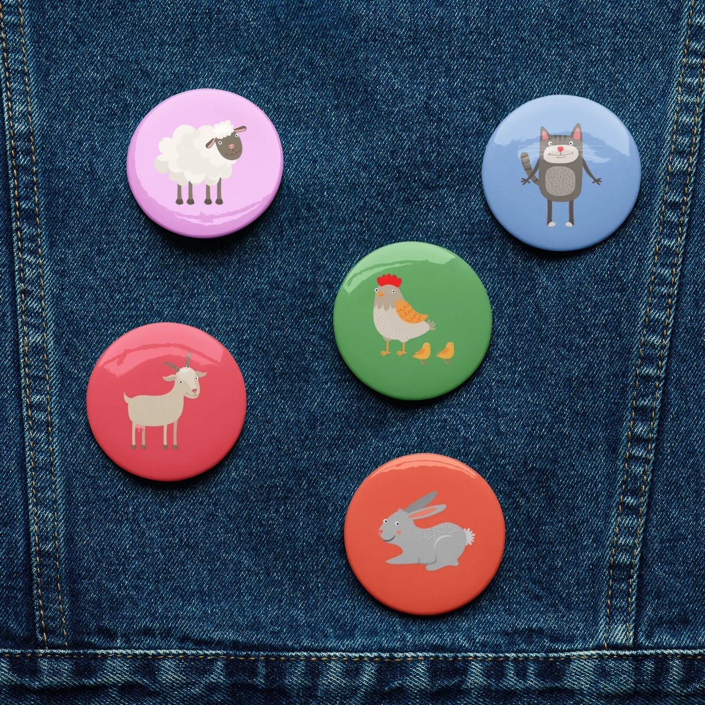Meet the cutest farm animals with these FARM ANIMALS Pin Back Buttons! SHOP Now at The Wishful Fish KIDS