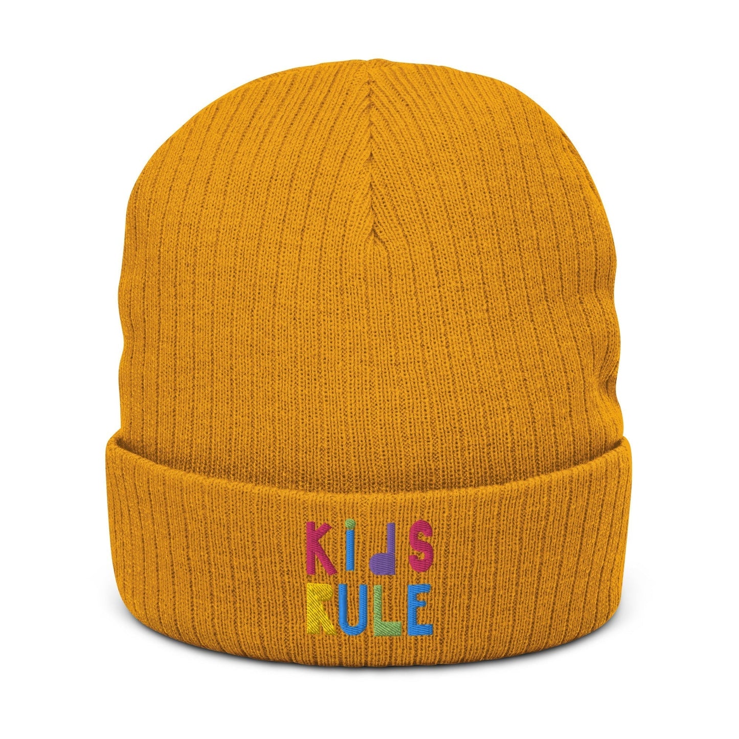 KIDS RULE Ribbed Knit Beanie - Premium Beanie Hat from The Wishful Fish Kids - Just $28.00! Shop now at The Wishful Fish Kids