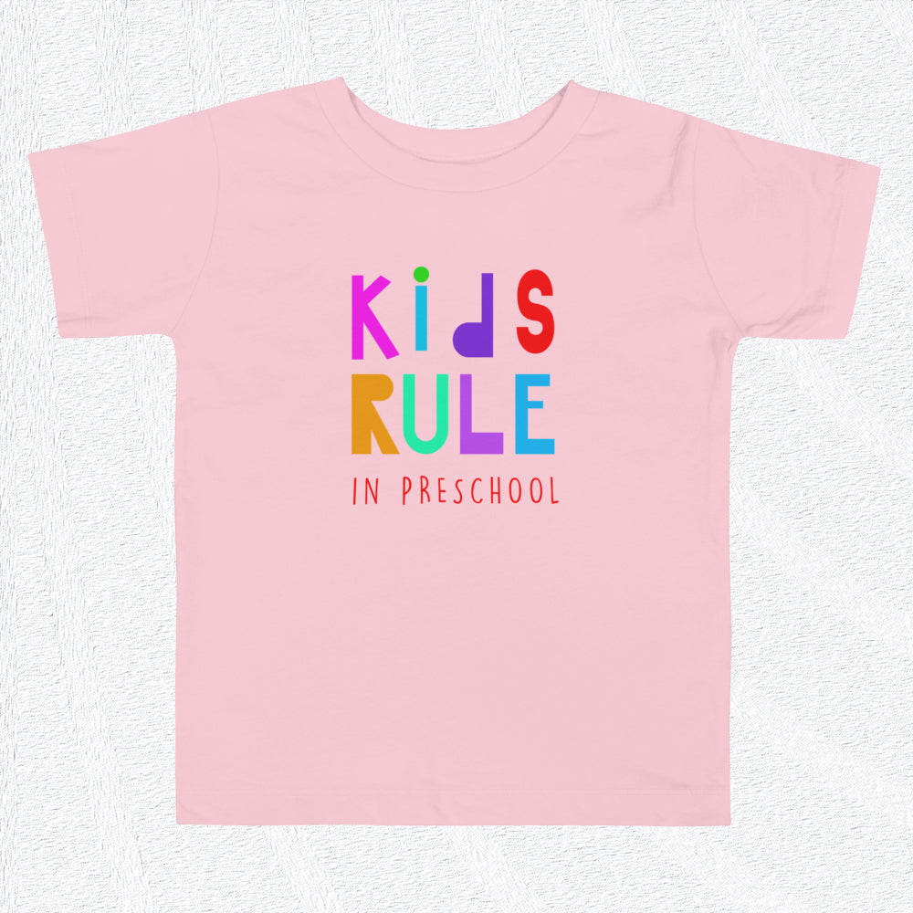 KIDS RULE in PRESCHOOL Toddler T-Shirt - Sizes 2T-5T The Wishful Fish Kids