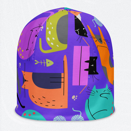 KITTY KAT All-Over Print Beanie - Sizes S-L - Premium Beanie Hat from The Wishful Fish Kids - Just $28.00! Shop now at The Wishful Fish Kids