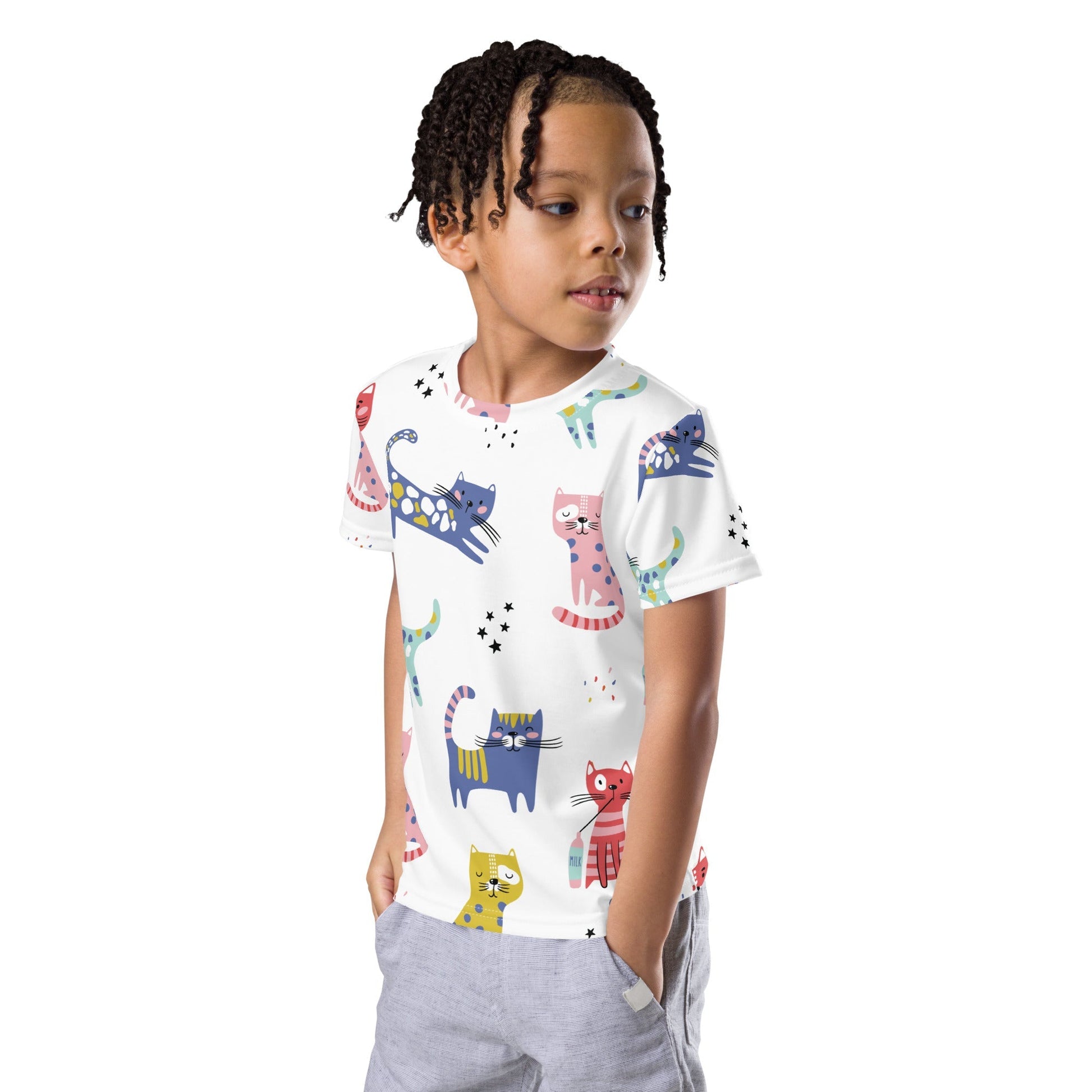 Kitty Kat Kids Crew Neck T Shirt  SIZES 2T-7 - Premium T Shirt from The Wishful Fish Kids - Just $27.00! Shop now at The Wishful Fish Kids