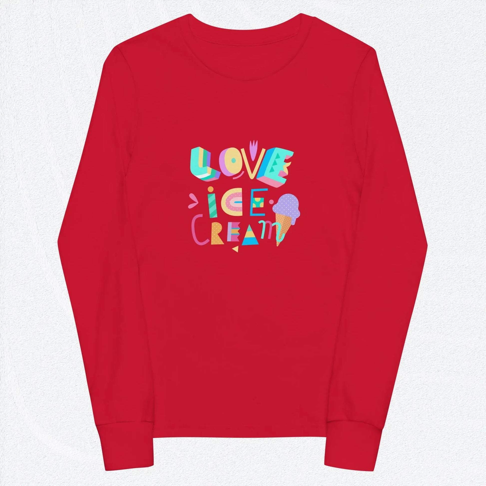 LOVE ICE CREAM Long Sleeve T-Shirt - Premium Long Sleeve T-Shirt from The Wishful Fish Kids - Just $29.50! Shop now at The Wishful Fish Kids