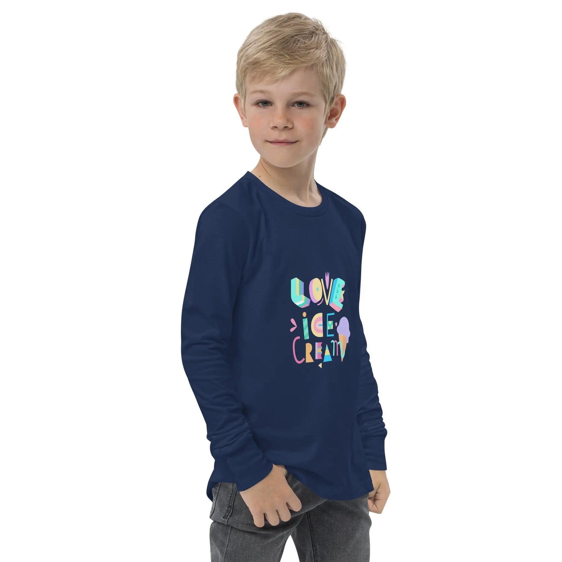LOVE ICE CREAM Long Sleeve T-Shirt - Premium Long Sleeve T-Shirt from The Wishful Fish Kids - Just $29.50! Shop now at The Wishful Fish Kids