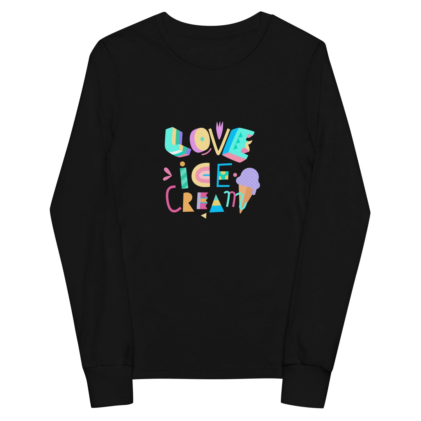 LOVE ICE CREAM Youth Long Sleeve T-Shirt - Sizes S-L - Premium Long Sleeve T-Shirt from The Wishful Fish Kids - Just $29.50! Shop now at The Wishful Fish Kids