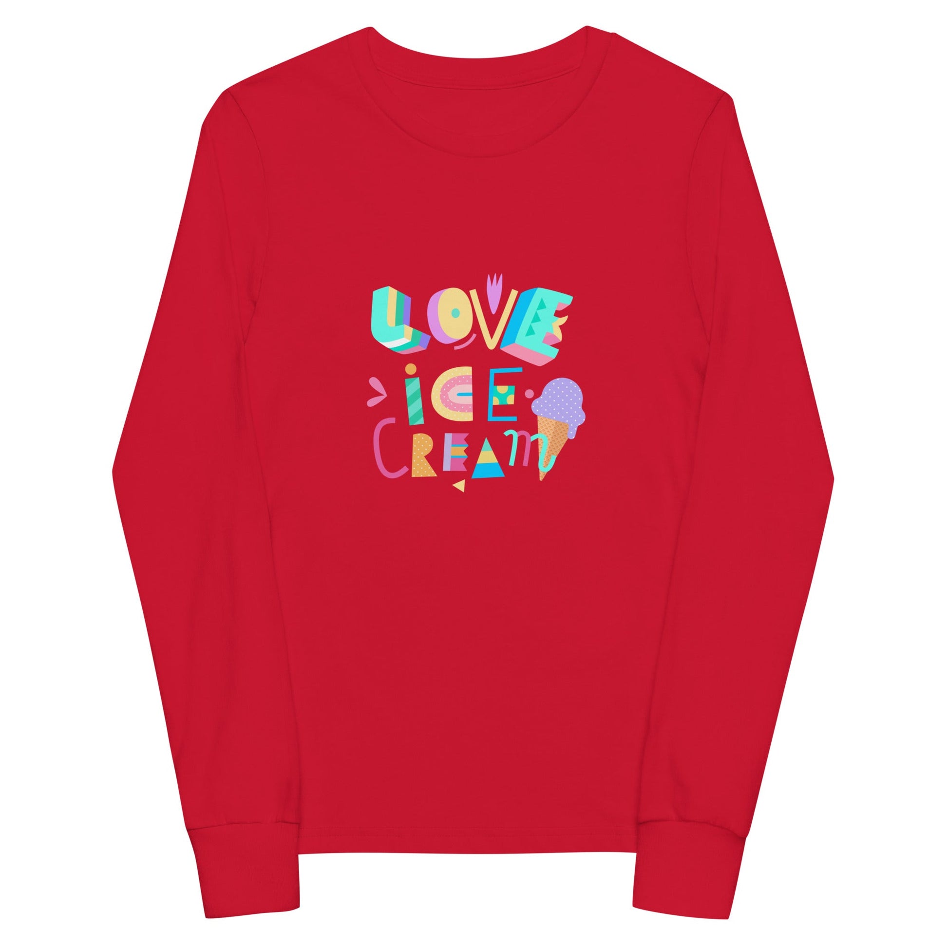 LOVE ICE CREAM Youth Long Sleeve T-Shirt - Sizes S-L - Premium Long Sleeve T-Shirt from The Wishful Fish Kids - Just $29.50! Shop now at The Wishful Fish Kids