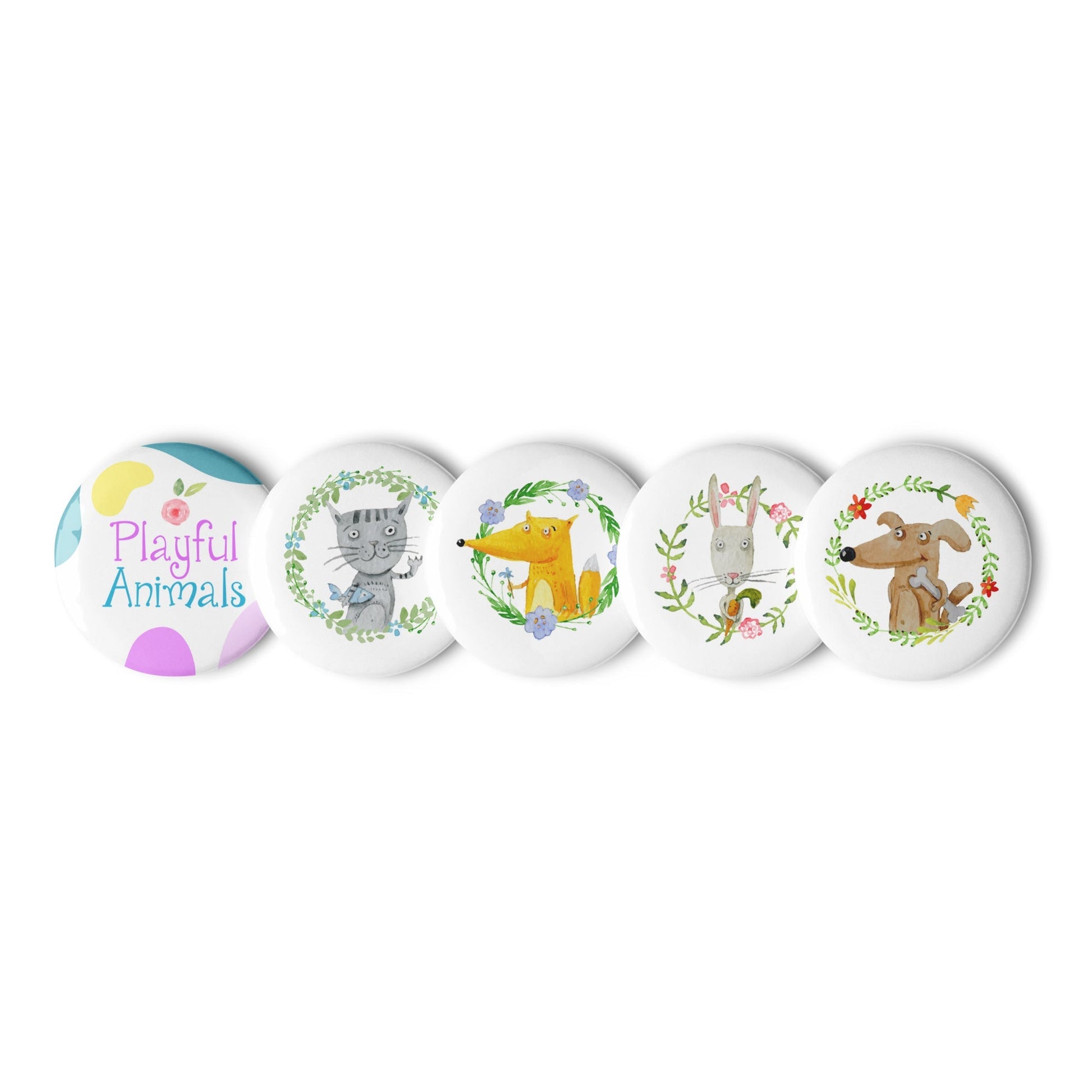 Add a burst of playful charm with our PLAYFUL ANIMALS Pin Back Buttons! SHOP Now at The Wishful Fish KIDS