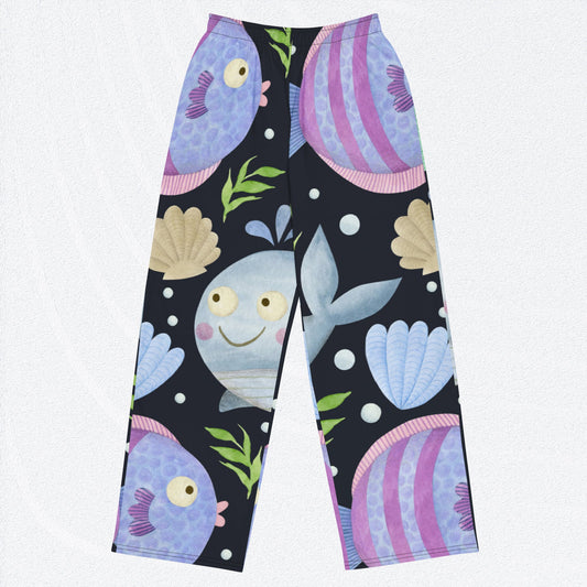 SEA CREATURES All-over Print Unisex Wide-Leg Pants - Premium Wide Leg Pants from The Wishful Fish Kids - Just $41.00! Shop now at The Wishful Fish Kids