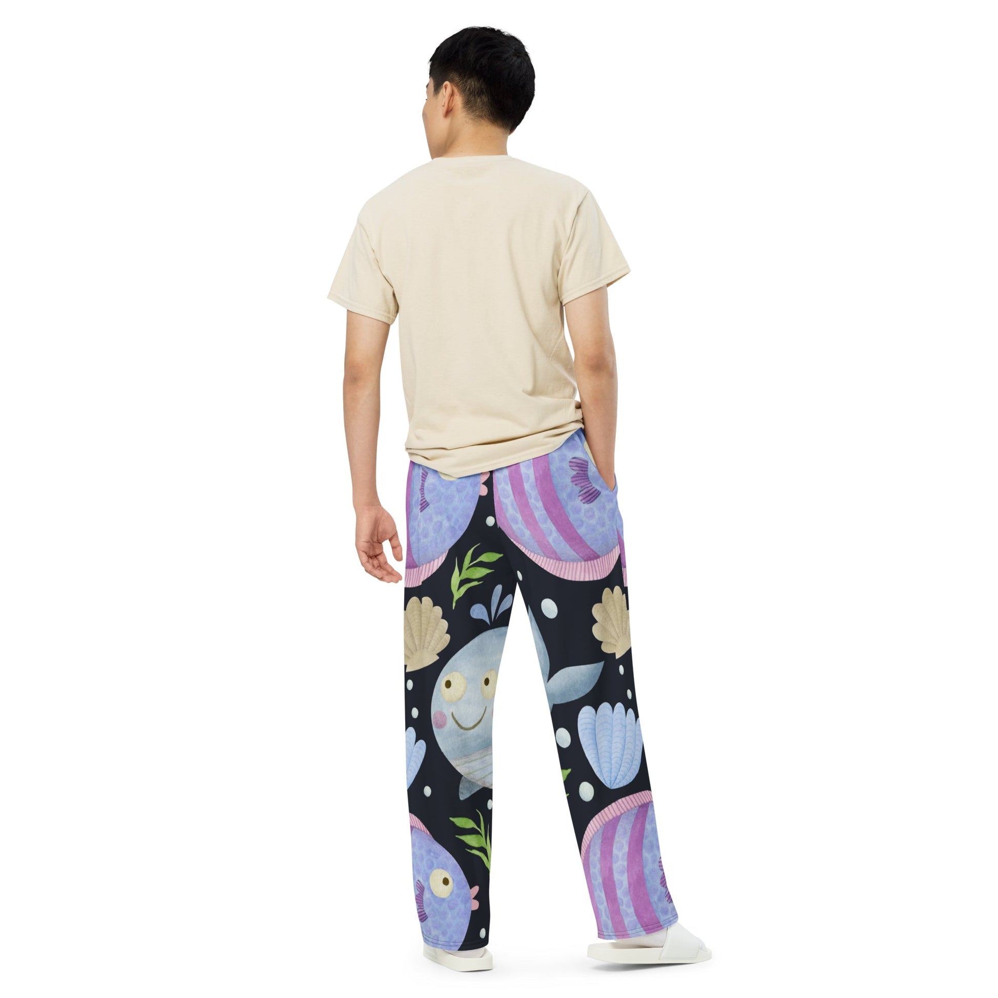 SEA CREATURES All-over Print Unisex Wide-Leg Pants - Premium Wide Leg Pants from The Wishful Fish Kids - Just $41.00! Shop now at The Wishful Fish Kids