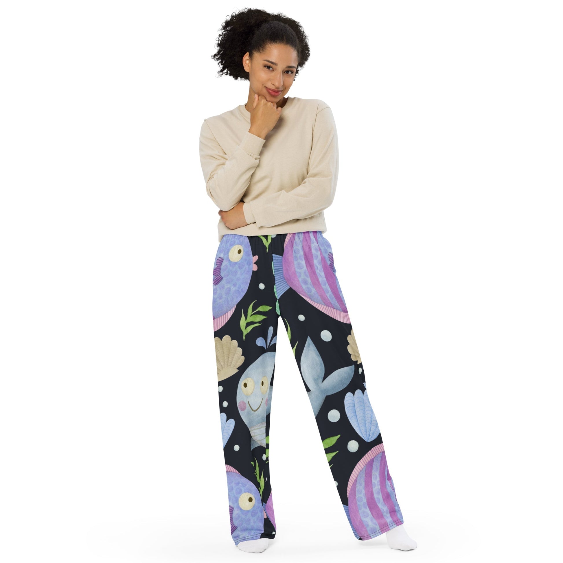 SEA CREATURES All-over Print Unisex Wide-Leg Pants - Premium Wide Leg Pants from The Wishful Fish Kids - Just $41.00! Shop now at The Wishful Fish Kids