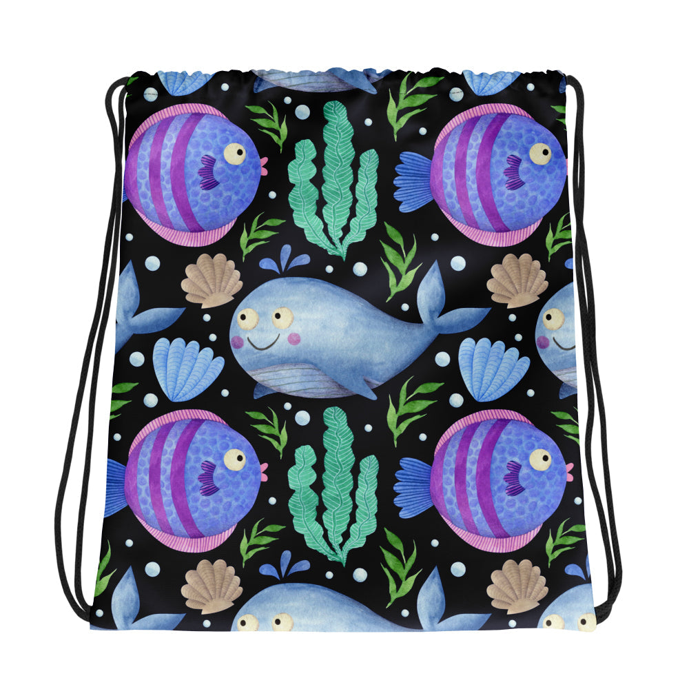 SEA CREATURES Drawstring Bag - Premium Drawstring Bag from The Wishful Fish Kids - Just $28.00! Shop now at The Wishful Fish Kids