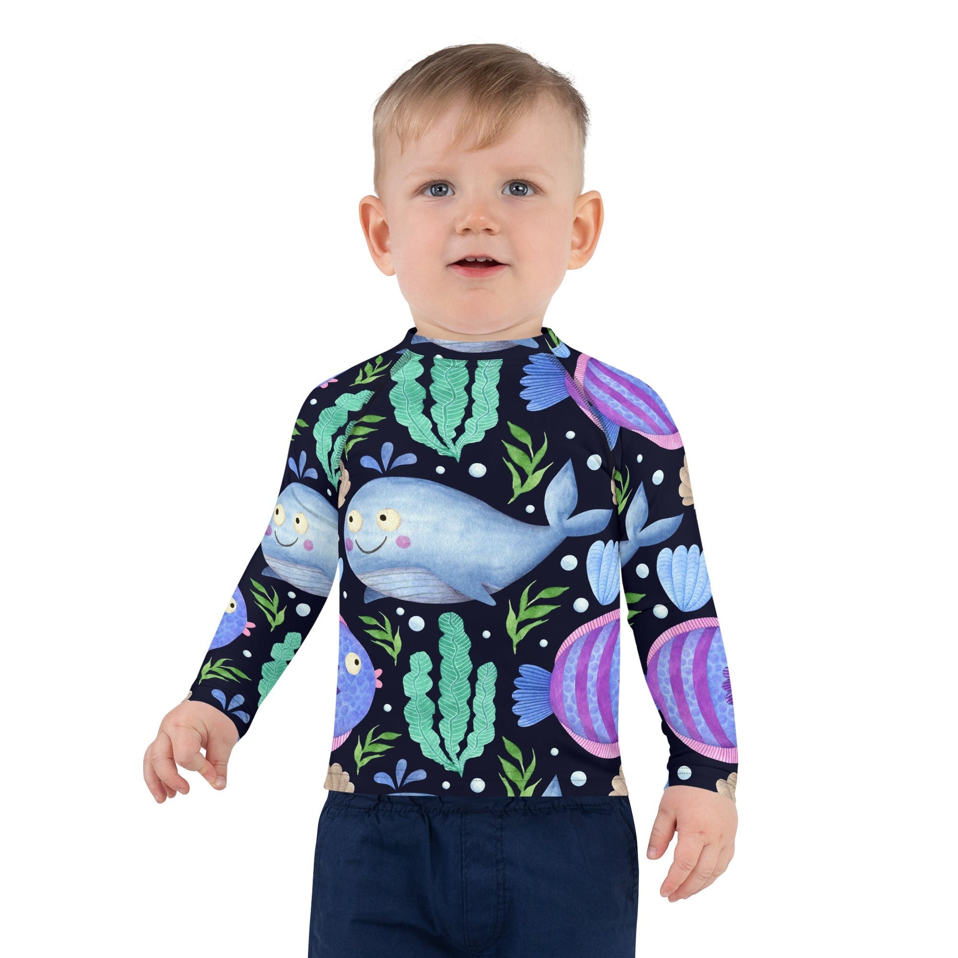 SEA CREATURES Toddler Rash Guard Shirt - Sizes 2T-7 - Premium kids shirt from The Wishful Fish Kids - Just $31.00! Shop now at The Wishful Fish Kids