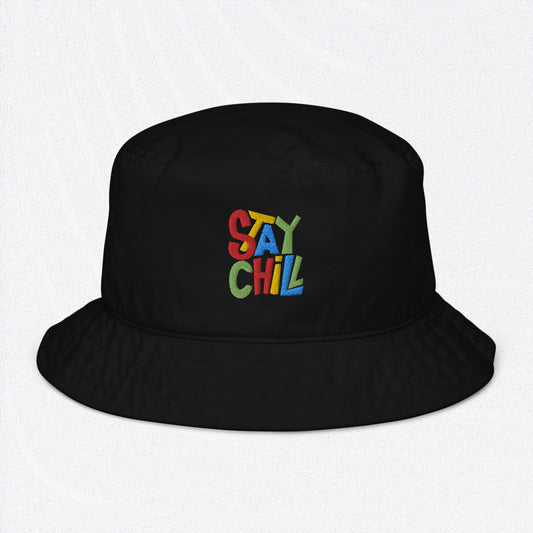 STAY CHILL Embroidered Organic Bucket Hat for Teens - Premium Bucket Hat from The Wishful Fish Kids - Just $38.00! Shop now at The Wishful Fish Kids