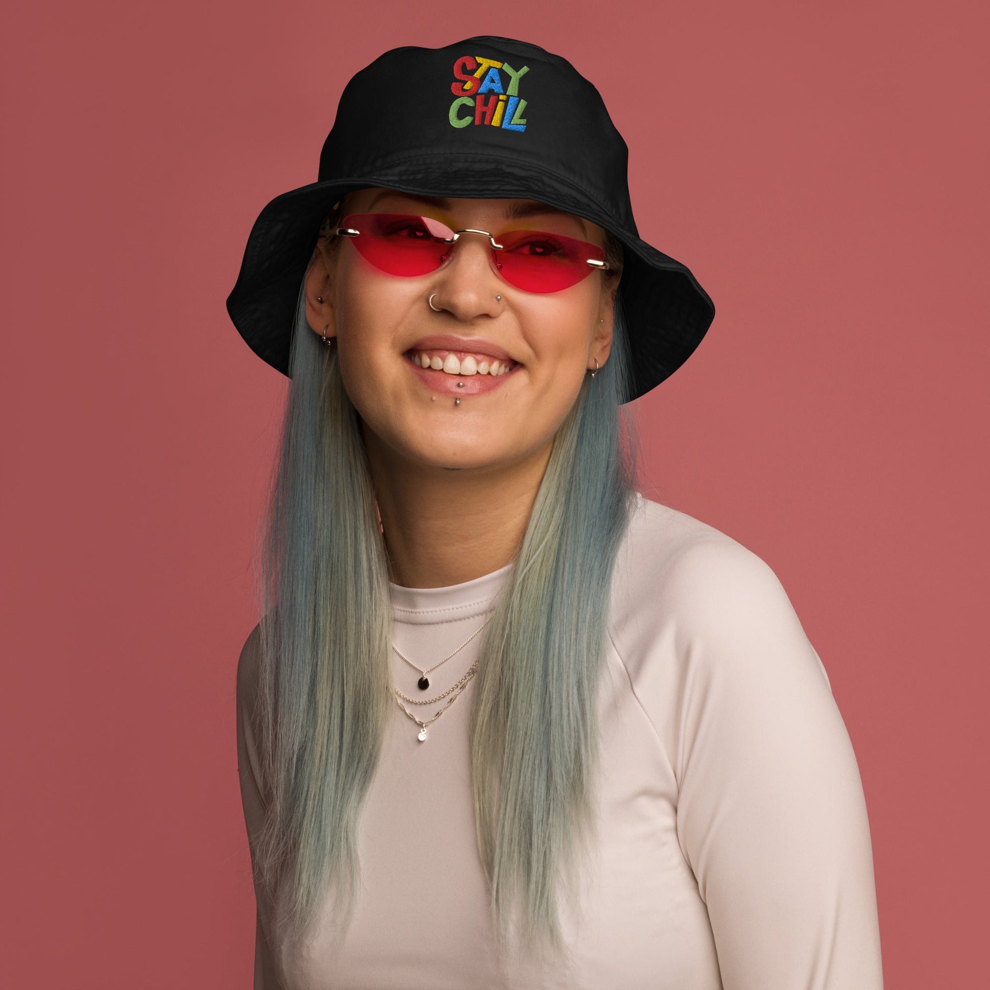 STAY CHILL Embroidered Organic Bucket Hat for Teens - Premium Bucket Hat from The Wishful Fish Kids - Just $38.00! Shop now at The Wishful Fish Kids