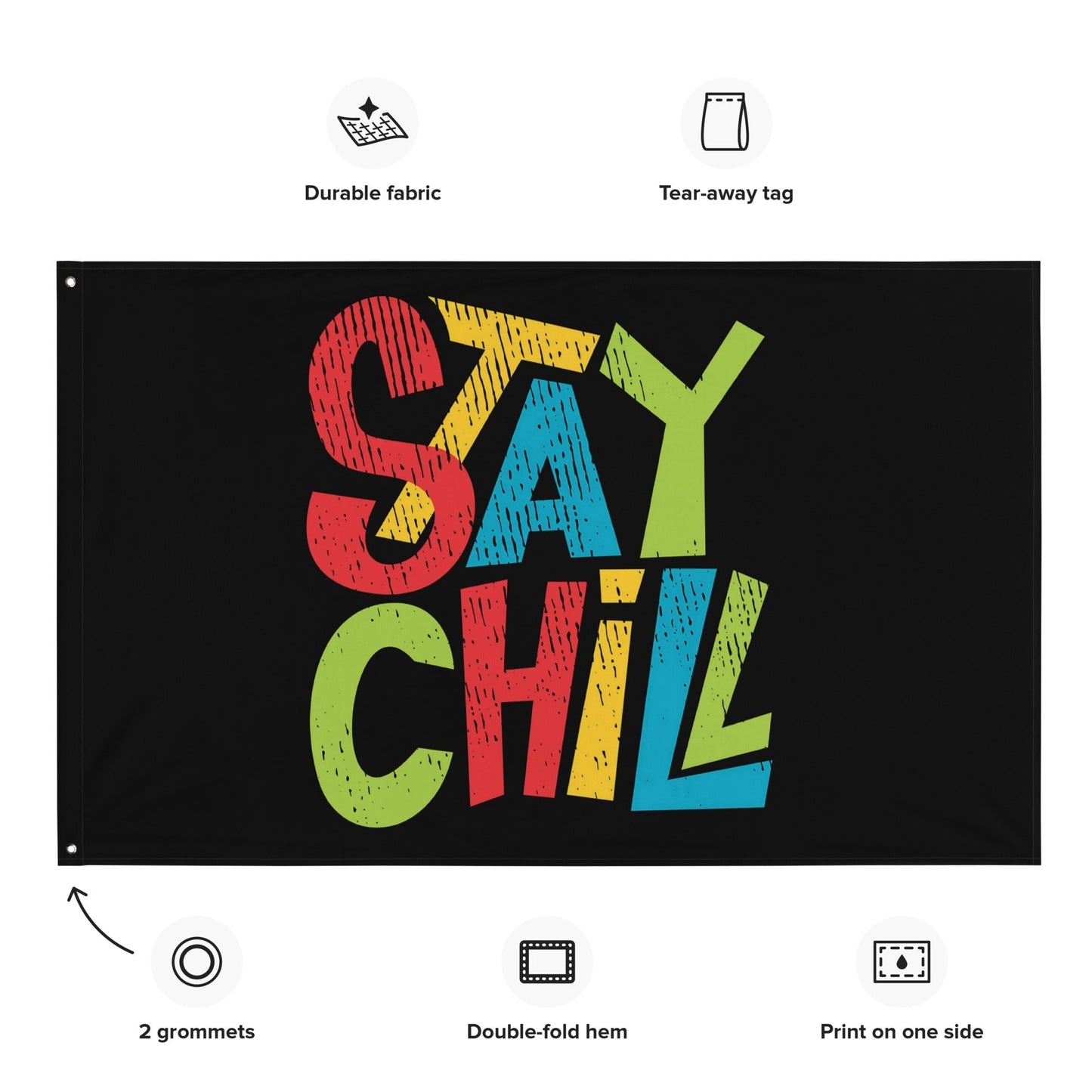 STAY CHILL Flag for Teens Room, Dorms & Parties - Premium Flag from The Wishful Fish Kids - Just $34.50! Shop now at The Wishful Fish Kids