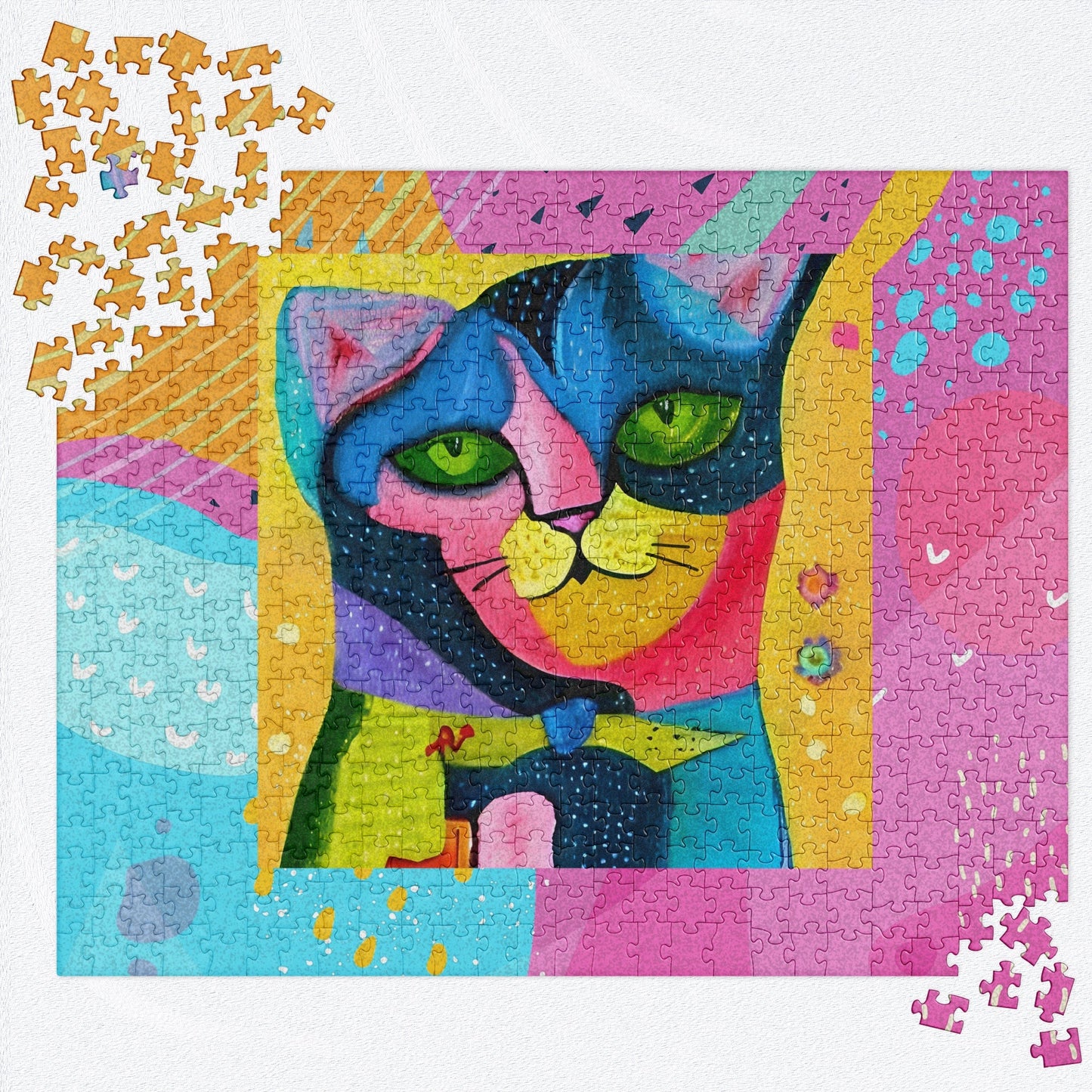 WHIMSICAL CAT Jigsaw Puzzle - 520 Pieces - Premium  from The Wishful Fish Kids - Just $38.00! Shop now at The Wishful Fish Kids